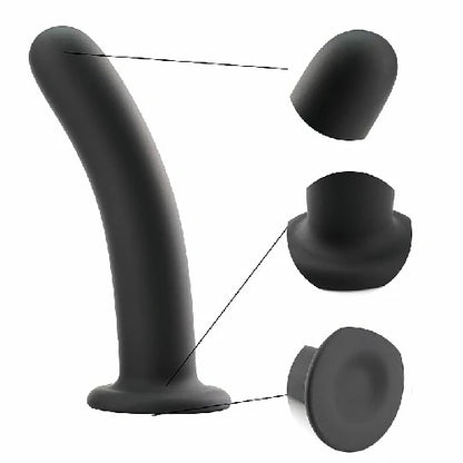 PLUG ANAL LONGO EM SILICONE PRETO 15 X 3,0 CM