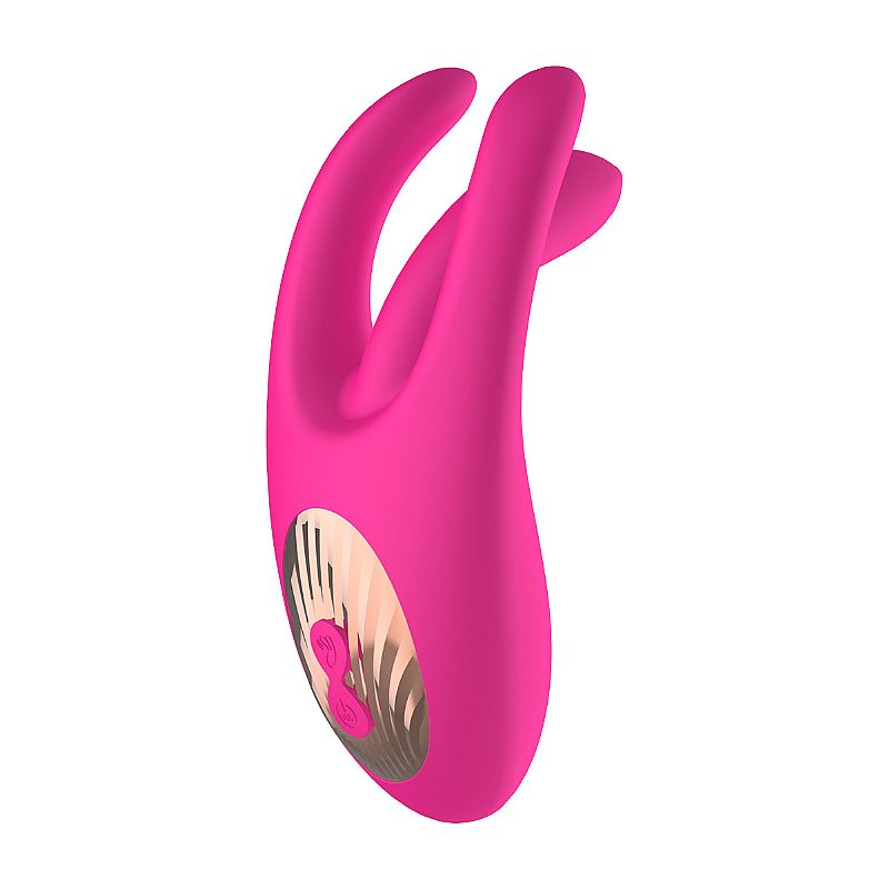 VIBRADOR DE PONTO G COM ESTIMULADOR DE CLITORIS COM DEDILHAR VEM CA PINK