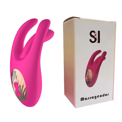 VIBRADOR DE PONTO G COM ESTIMULADOR DE CLITORIS COM DEDILHAR VEM CA PINK