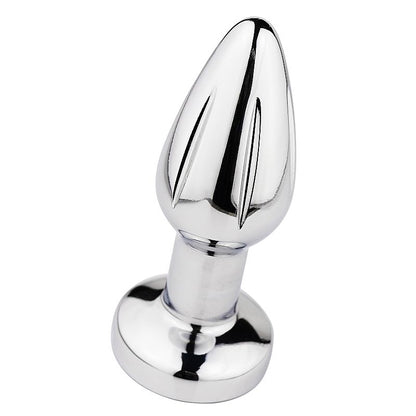 PLUG EM ABS CROMADO COM VIBRO E CONTROLE COM LED TAMANHO P