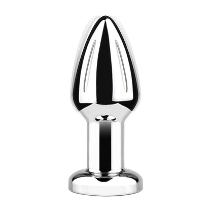PLUG EM ABS CROMADO COM VIBRO E CONTROLE COM LED TAMANHO P