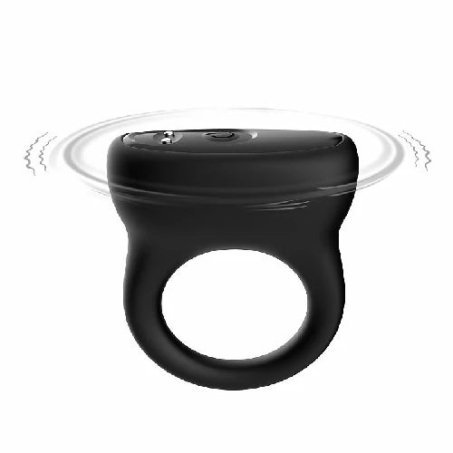 ANEL PENIANO EM SILICONE COM VIBRO PRETO RECARREGÁVEL CLASSY
