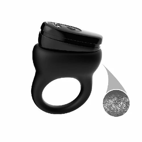 ANEL PENIANO EM SILICONE COM VIBRO PRETO RECARREGÁVEL CLASSY