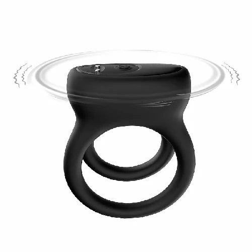 ANEL PENIANO DUPLO COM VIBRADOR RECARREGAVEL PRETO
