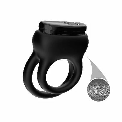 ANEL PENIANO DUPLO COM VIBRADOR RECARREGAVEL PRETO