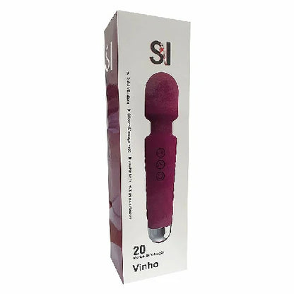 VIBRADOR VARINHA MAGICA RECARREGAVEL 20 VIBRAÇÕES VINHO