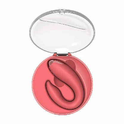 VIBRADOR CASAL VERMELHO COM CASE EM ACRILICO 10 MODOS DE VIBRAÇÃO