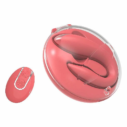 VIBRADOR CASAL VERMELHO COM CASE EM ACRILICO 10 MODOS DE VIBRAÇÃO