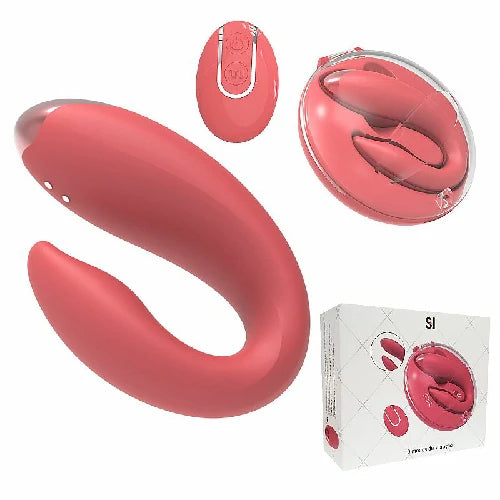VIBRADOR CASAL VERMELHO COM CASE EM ACRILICO 10 MODOS DE VIBRAÇÃO