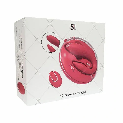 VIBRADOR CASAL VERMELHO COM CASE EM ACRILICO 10 MODOS DE VIBRAÇÃO
