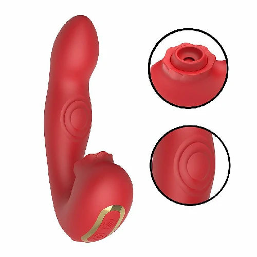 VIBRADOR DE PONTO G E CLITORIS COM PULSACAO E TAPPING FLORAL S-HANDE