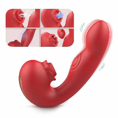 VIBRADOR DE PONTO G E CLITORIS COM PULSACAO E TAPPING FLORAL S-HANDE