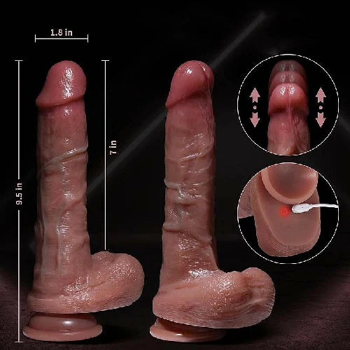 PROTESE REALISTICA EM SILICONE LIQUIDO VAI E VEM COM AQUECIMENTO 21,5 4,0 CM