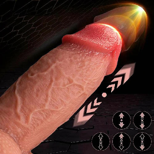 PROTESE REALISTICA EM SILICONE LIQUIDO COM VAI E VEM ROTAÇÃO E AQUECIMENTO 21,0 X 7,0 CM