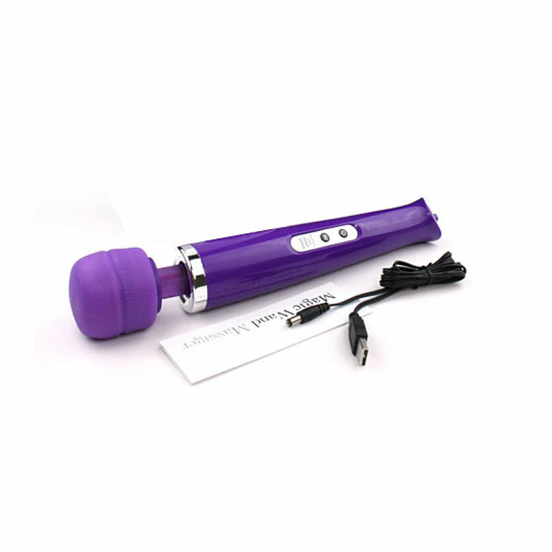MASSAGEADOR POTENTE VARINHA MAGICA RECARREGÁVEL 10 VIBRAÇÕES ROXO