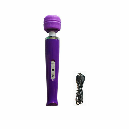 MASSAGEADOR POTENTE VARINHA MAGICA RECARREGÁVEL 10 VIBRAÇÕES ROXO