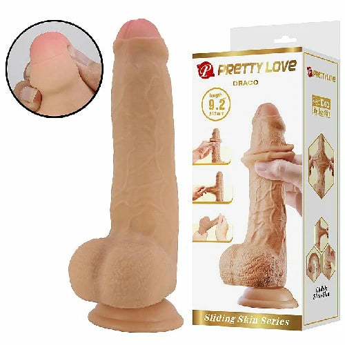PROTESE REALISTICO COM DUPLA CAMADA 23,3 X 4,3 CM DRACO BEGE PRETTY LOVE