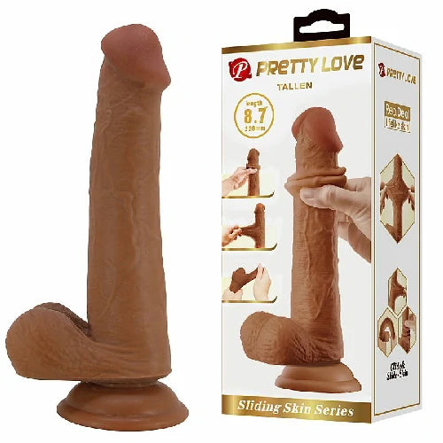 PROTESE REALISTICO COM DUPLA CAMADA 22,0 X 4,8 CM TALLEN MARRON PRETTY LOVE