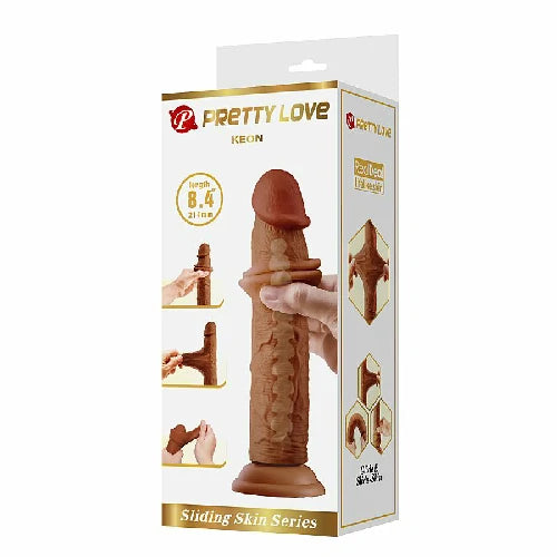 PROTESE SUPER REALISTICA COM DUPLA CAMADA 21,4 X 4,4 KEON MARRON PRETTY LOVE