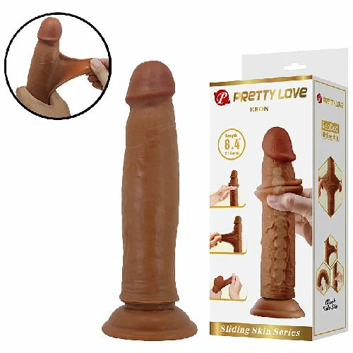 PROTESE SUPER REALISTICA COM DUPLA CAMADA 21,4 X 4,4 KEON MARRON PRETTY LOVE
