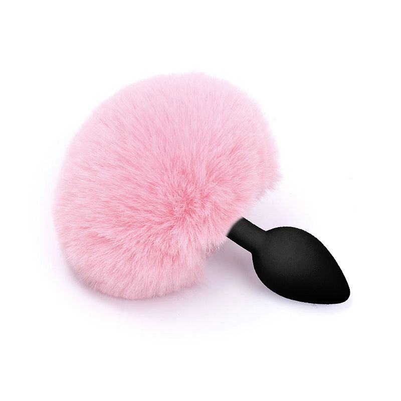 PLUG EM SILICONE FORMATO RABO DE COELHO ROSA TAMANHO G