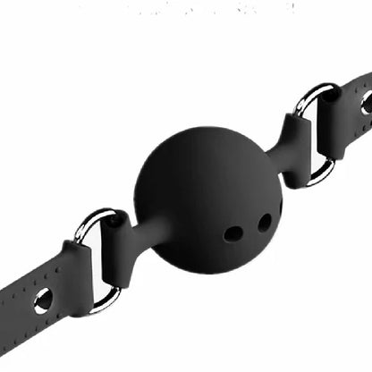 MORDAÇA DE SILICONE COM BOLA 4,5 CM PRETA