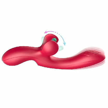 VIBRADOR PONTO G E CLITORIS COM SLAP VERMELHO ANNA