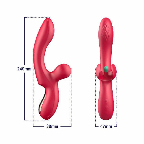 VIBRADOR PONTO G E CLITORIS COM SLAP VERMELHO ANNA