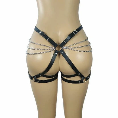 HARNESS CALCINHA COM CINTA LIGA EM COUTO COM CORRENTES