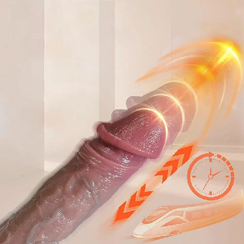 PROTESE SUPER REALISTICA COM VAI E VEM ROTAÇÃO E AQUECIMENTO 22 X 3,8 CM CONTROLE POR APP