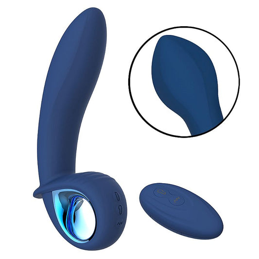 VIBRADOR PONTO G E CLITORIS INFLÁVEL NA PONTA COM CONTROLE REMOTO ALPHA