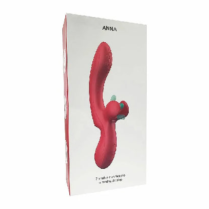 VIBRADOR PONTO G E CLITORIS COM SLAP VERMELHO ANNA