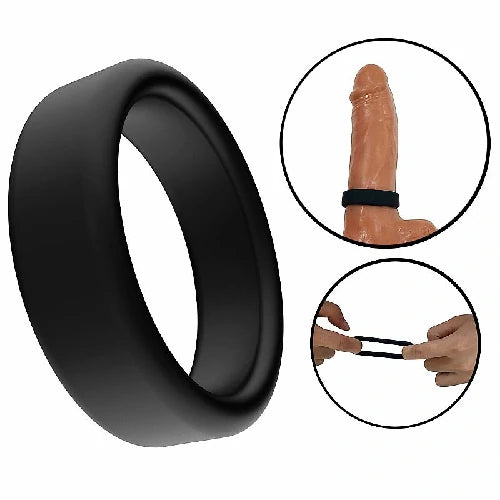 ANEL PENIANO EM SILICONE PRETO