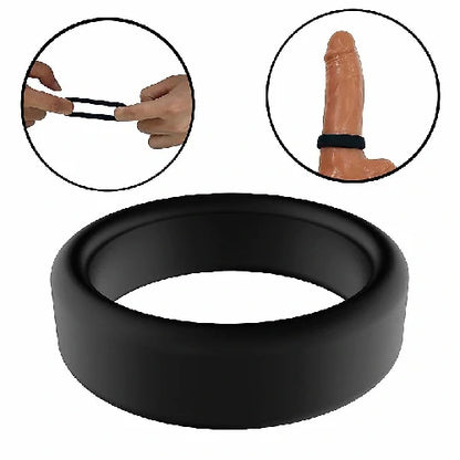 ANEL PENIANO EM SILICONE PRETO