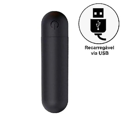 VIBRADOR BULLET RECARREGAVEL PRETO