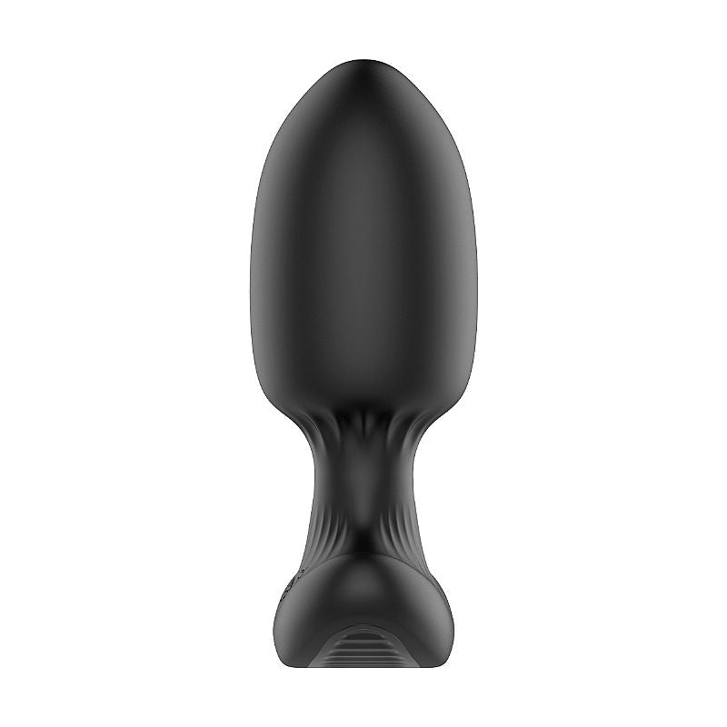 PLUG EM SILICONE COM VIBRO E CONTROLE POR APP PRETO TAMANHO P