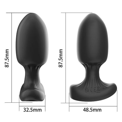 PLUG EM SILICONE COM VIBRO E CONTROLE POR APP PRETO TAMANHO P