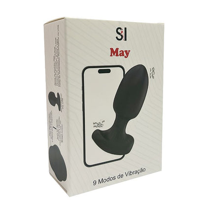 PLUG EM SILICONE COM VIBRO E CONTROLE POR APP PRETO TAMANHO P