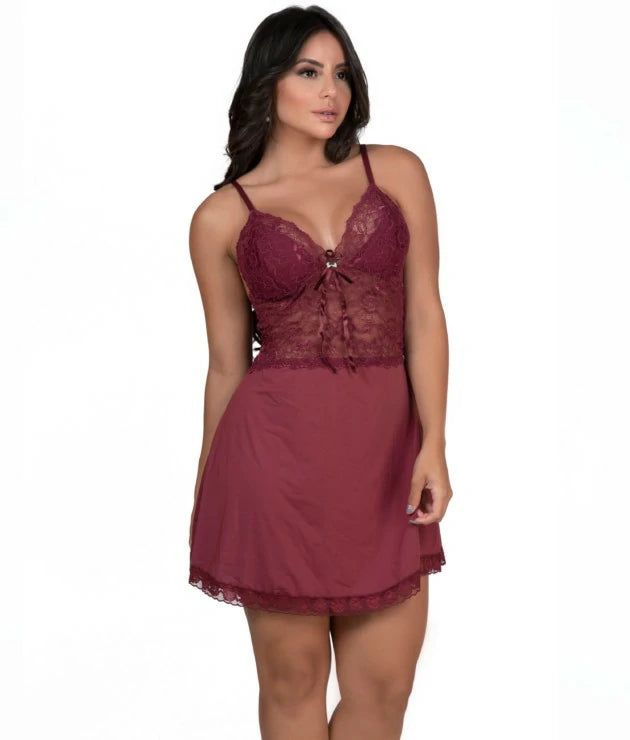 CAMISOLA EM MICROFIBRA LISA OLIVIA TAMANHO G VINHO