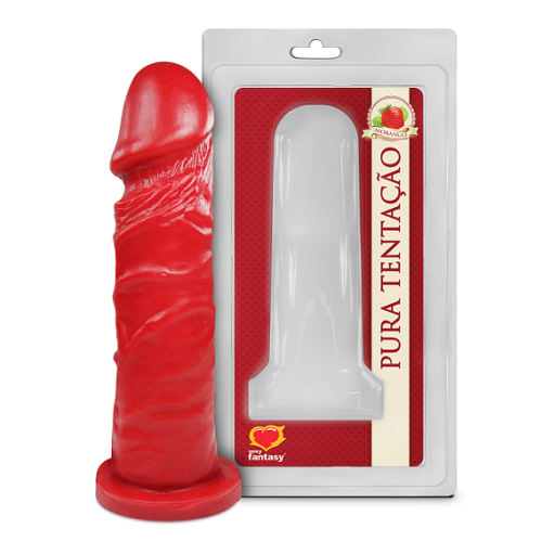 PRÓTESE MACIÇA AROMÁTICA 15,3 X 4 CM MORANGO SEXY FANTASY