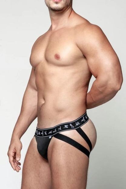 JOCK CIRRE PRETO ELÁSTICO KAMA SUTRA FAIXA DUPLA GAY SD CLOTHING