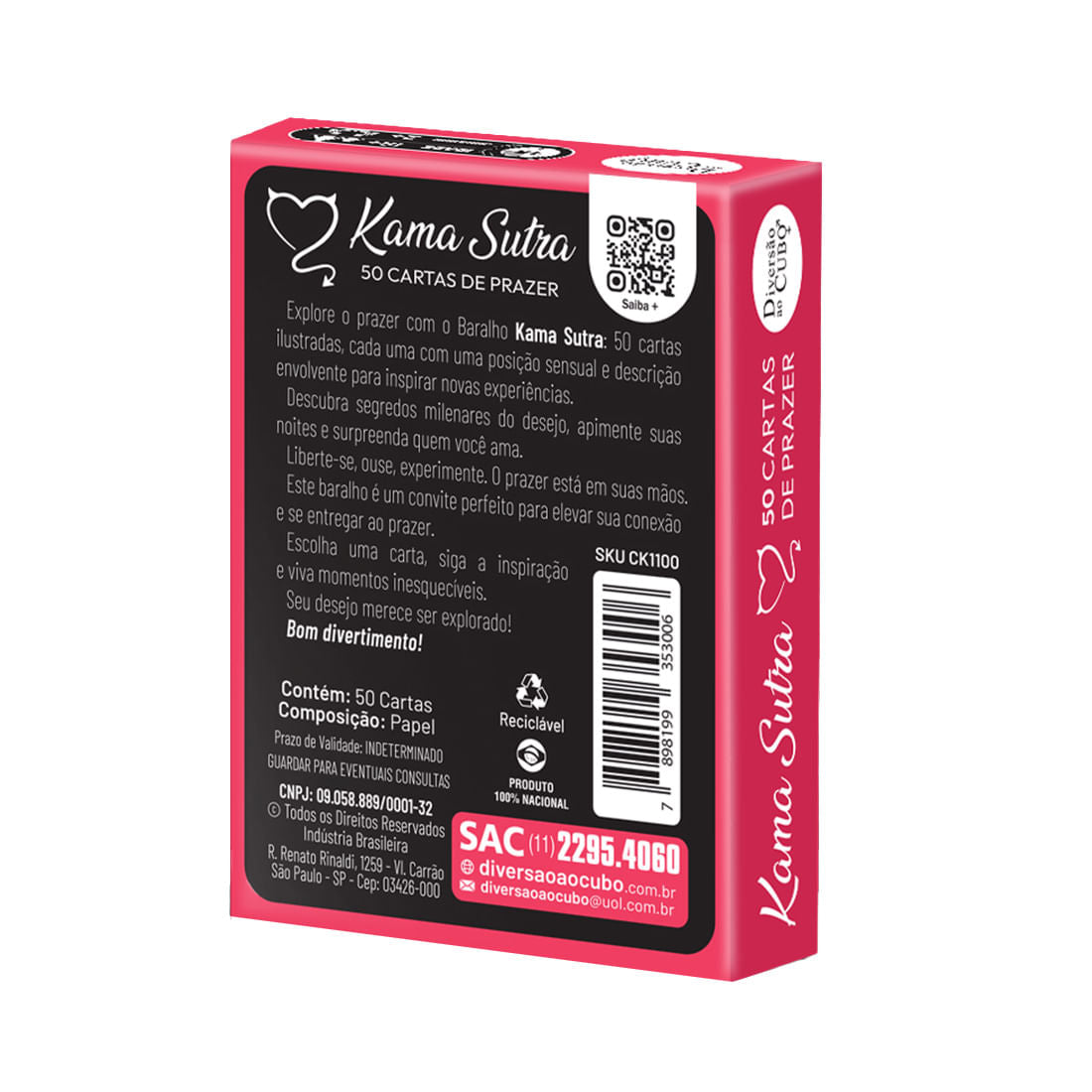 BARALHO KAMA SUTRA 50 CARTAS DE PRAZER COM POSIÇÕES