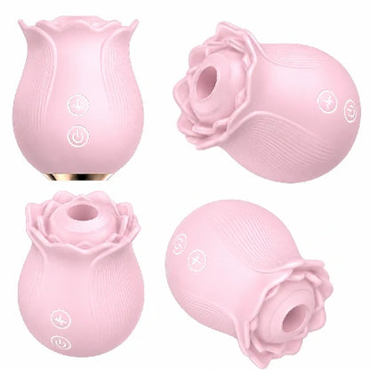 VIBRADOR DE CLITÓRIS EM FORMATO DE ROSA 12 MODOS DE PULSAR RUBY