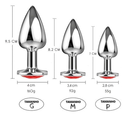 PLUG EM METAL CROMADO TAMANHO P AZUL CLARO FHTOYS