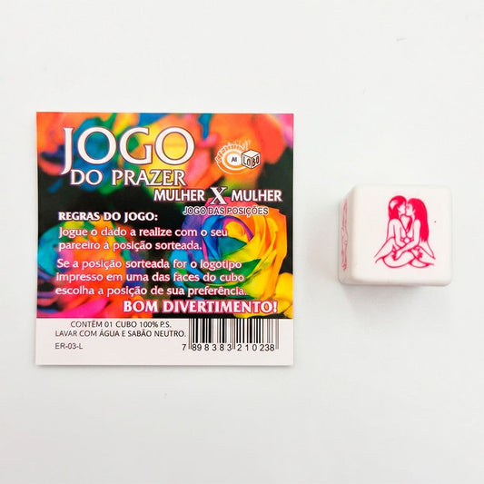 Jogo do Prazer Mulher x Mulher: dado erótico com posições para casais de mulheres inovarem na intimidade. Compre na FeelHot com entrega discreta.