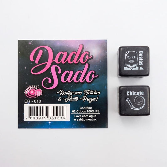 Dado Sado BDSM com 2 dados eróticos para explorar dominação e submissão a dois. Encontre na FeelHot Sex Shop e Moda Íntima.