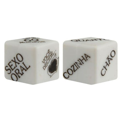 Dados Cubo do Amor Sexy Fantasy com 2 dadinhos para adultos, com posições, ações e locais. Uma brincadeira divertida para casais explorarem novas experiências.