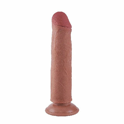 Dildo super realístico de TPE com dupla camada, ventosa, glande e textura de veias. Possui 20 cm de comprimento, 17 cm penetráveis e 4,2 cm de espessura.