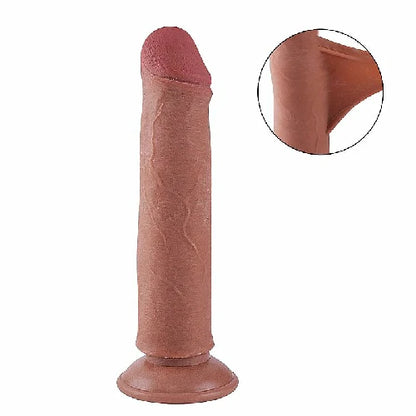 PROTESE SUPER REALISTICA COM DUPLA CAMADA E VENTOSA MARROM 17 X 4,2 CM
