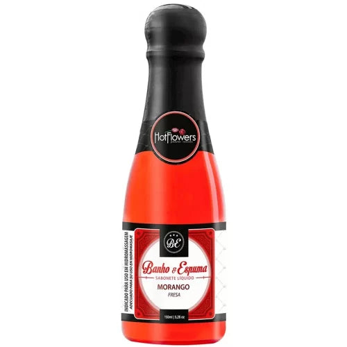 SABONETE LÍQUIDO BANHO & ESPUMA PARA HIDROMASSAGEM MORANGO 150ML HOT FLOWERS